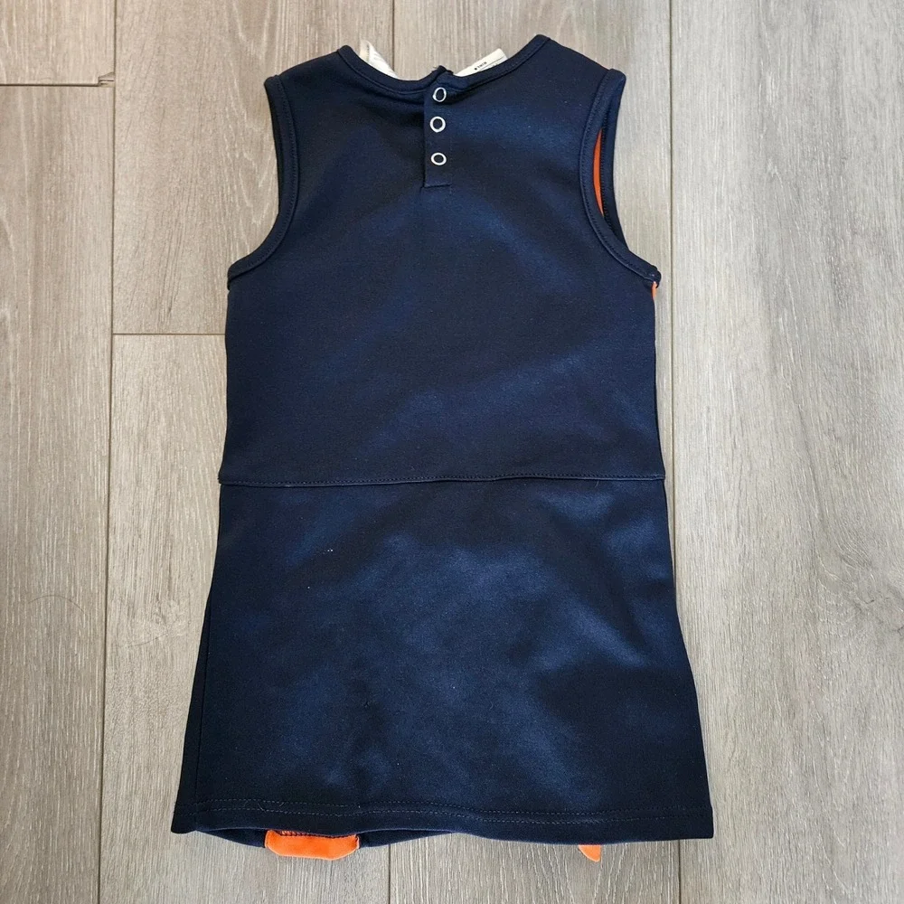 NFL Team Apparel Chicago Bears Cheerleader Dress Girls XS 4/5 Navy Orange Logo